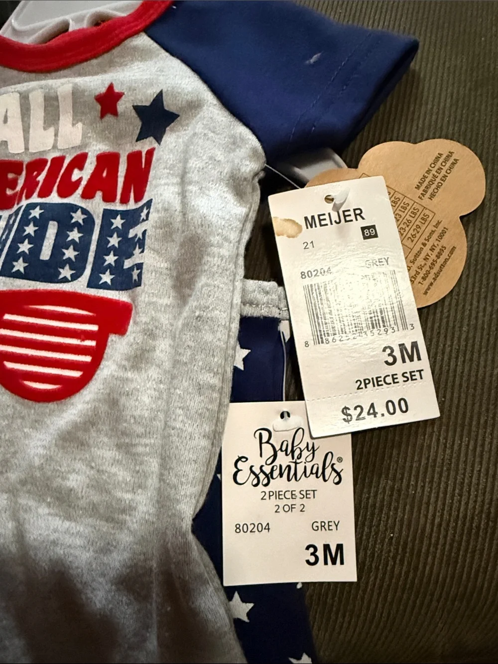 All American Dude Baby Romper - Red, White & Blue